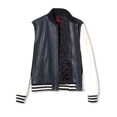 ÁO GUCCI GG BOMBER LEATHER JACKET TOP QUALITY AAA DA CỪU