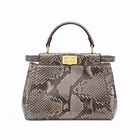 TÚI Fendi Women Peekaboo Iconic Mini Gray Python Bag