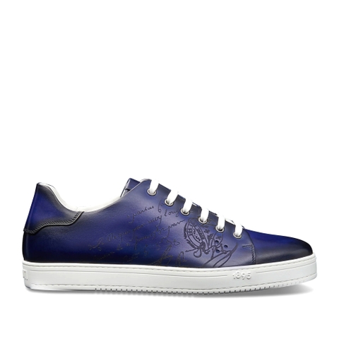 GIÀY BERLUTI Playtime Scritto Leather Sneaker Utopia Blue