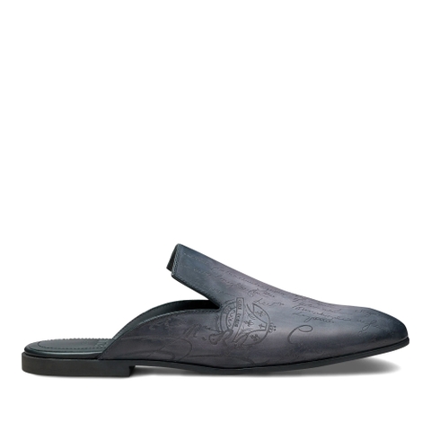 GIÀY BERLUTI Cyrus Scritto Leather Slipper Light Aluminio