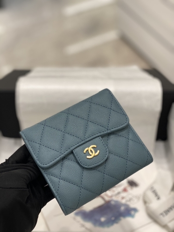VÍ CHANEL CF CAVIAR NAVY DA HAAS