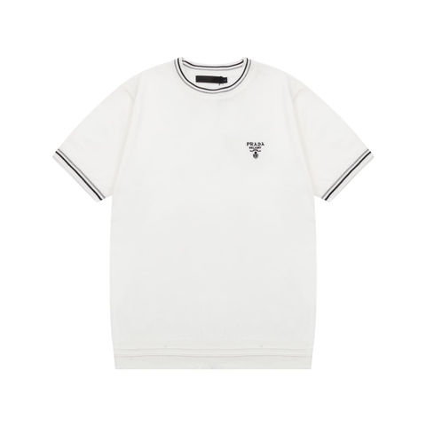ÁO PRADA T SHIRT WHITE MÀU TRẮNG THUN DỆT KIM