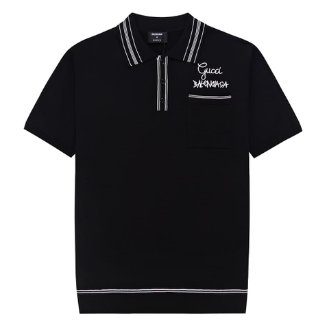 ÁO GUCCI X BALENCIAGA POLO SHIRT BLACK