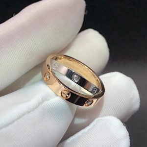 Nhẫn Cartier Love 6 viên kim cương vàng trắng vàng hồng 18K