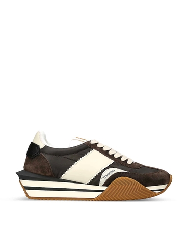 GIÀY TOM FORD James panelled leather and nylon low-top trainers