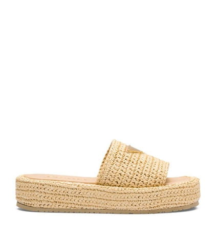GIÀY PRADA Crochet Flatform Slides 35
