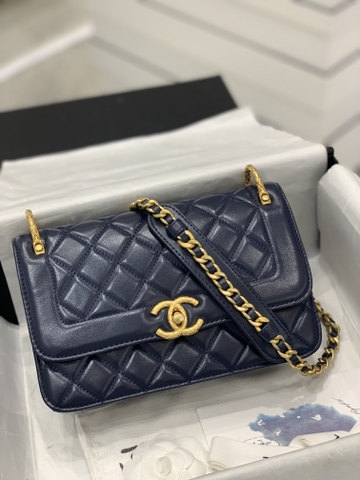 TÚI CHANEL LAMBSKIN NAVY DA HAAS GOLD