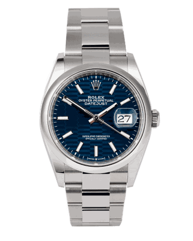 Đồng hồ Rolex Datejust Fluted Motif Blue Dial mặt số màu xanh dương