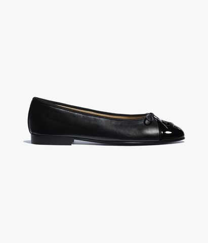 GIÀY CHANEL BALLERINA LOGO Da cừu & Da bê phủ bóng