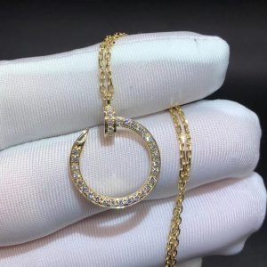 Vòng cổ Cartier Juste Un Clou full kim cương vàng hồng 18K