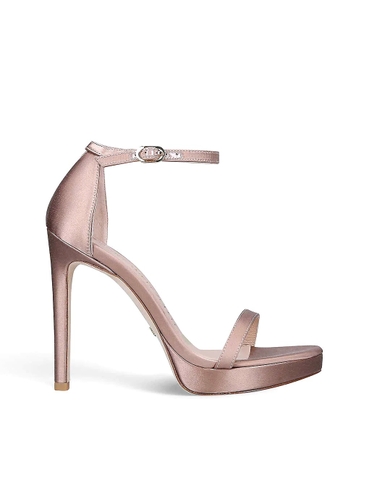 GIÀY STUART WEITZMAN Nudist Disco platform heeled satin sandals
