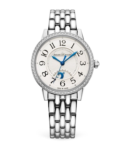 Đồng hồ JAEGER-LECOULTRE Stainless Steel and Diamond Rendez-Vous Night & Day 34mm mặt số màu trắng