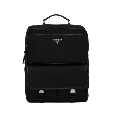BALO Prada Fabric Backpack Accented with Fine Saffiano Leather Trim