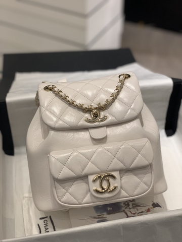 TÚI CHANEL DUMA White trắng da HAAS