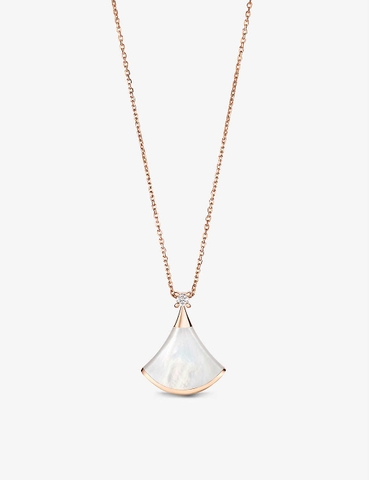 Vòng cổ BVLGARI Divas’ Dream 18ct rose-gold, mother-of-pearl and diamond necklace vàng hồng 18K