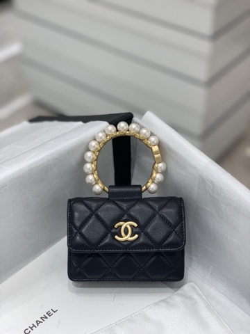 TÚI CHANEL MINI HANDLE PEARL BLACK DA HAAS