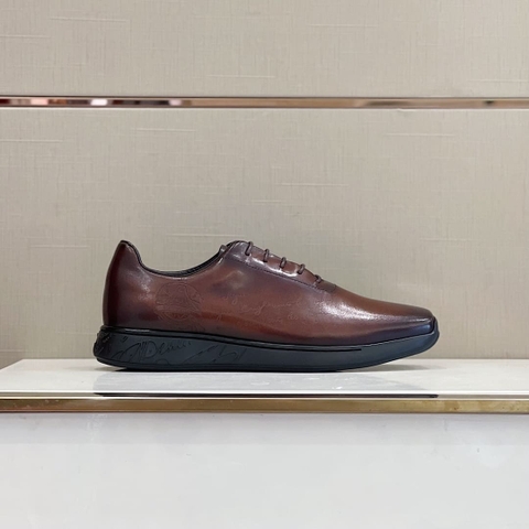 GIÀY BERLUTI METROPOLITAN SCRITTO BROWN HANDMADE TOP QUALITY SHOES AAA