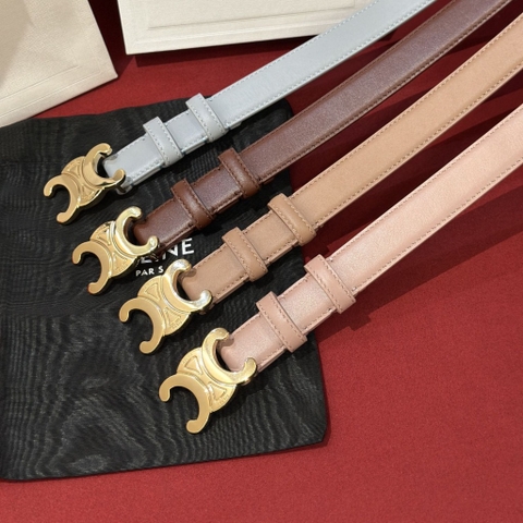 DÂY LƯNG CELINE TRIOMPHE Multi Color Calfskin and Gold Buckle