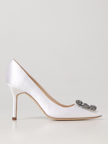 GIÀY MANOLO BLAHNIK White satin pumps shoes