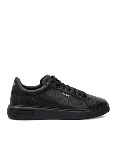 GIÀY BALLY MIKY BLACK LEATHER LOGO SNEAKERS