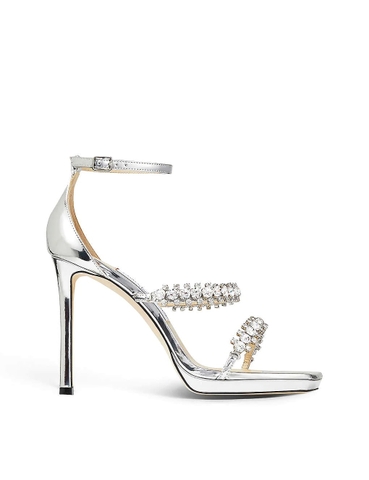 GIÀY IMMY CHOO Bing 105 crystal-embellished leather heeled sandals