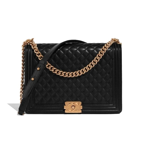 TÚI Chanel Boy Large Lamb Black