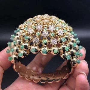Vòng tay kim cương Cactus de Cartier Ngọc lục bảo vàng hồng 18K