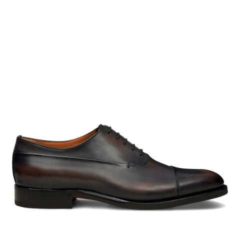 GIÀY BERLUTI Equilibre Leather Oxford Charcoal Brown