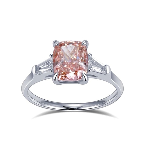 Nhẫn kim cương nhân tạo 2 carat bằng bạch kim PT950