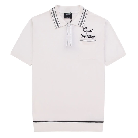 ÁO GUCCI X BALENCIAGA POLO SHIRT WHITE