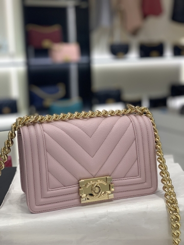 TÚI CHANEL LEBOY Caviar Pink Hồng da HAAS