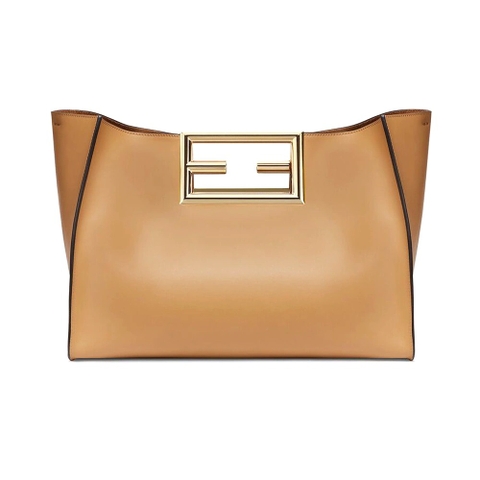 TÚI Fendi Way Medium Made of Camellia-Colored Leather Bag-Brown