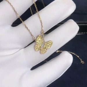 Vòng cổ Van Cleef & Arpels Butterfly diamond vàng hồng 18K