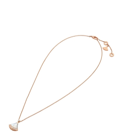 Vòng cổ BVLGARI Rose Gold, Diamond and Mother-of-Pearl Divas’ Dream Necklace vàng hồng 18K