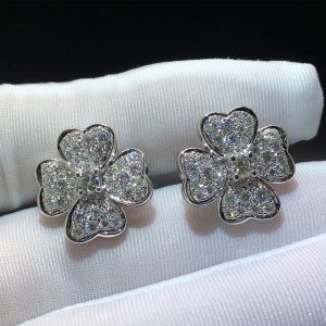 Bông tai Van Cleef & Arpels Cosmos Kim cương vàng trắng 18K