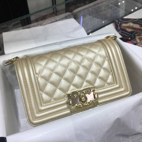 TÚI CHANEL LEBOY DIAMOND QUILTE CAVIAR GOLD DA HASS 20