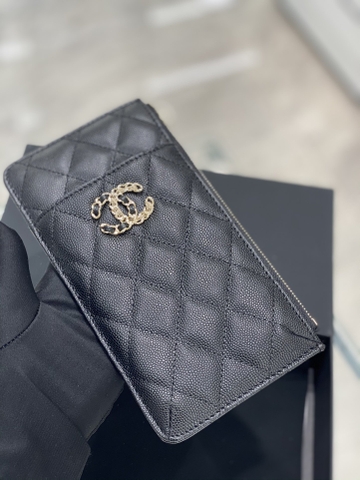 CHANEL CARD HOLDER LONG CAVIAR BLACK ĐEN DA HAAS