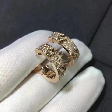 Hoa tai Cartier 18k vàng hồng đính kim cương LOVE 18K  (Liên hệ để biết giá)