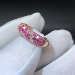 Nhẫn Cartier Etincelle kim cương vđá sapphire vàng hồng 18K