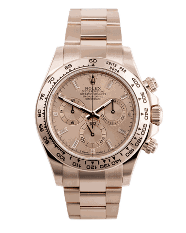 Đồng hồ Rolex Daytona Rose Gold Baguette Dial 18 Carat Coasted
