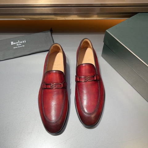 GIÀY BERLUTI LOAFER RED HANDMADE TOP QUALITY SHOES AAA