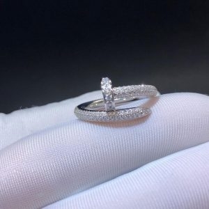 Nhẫn Cartier Juste Un Clou full kim cương vàng trắng 18K