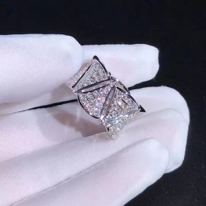 Nhẫn BVLGARI Divas' Dream full kim cương vàng trắng 18K