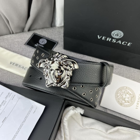 DÂY LƯNG VERSACE MEDUSA HEAD CALFSKIN LEATHER Khóa đen