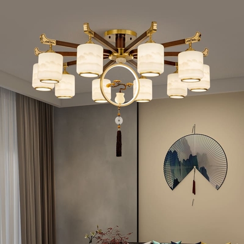 Đèn Chùm bằng đồng kiểu Trung Quốc phòng ngủ,phòng khách sang trọng S93(Liên hệ để được giá tốt nhất)