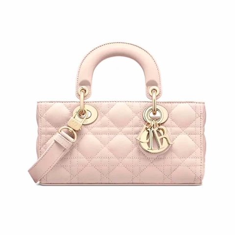TÚI Dior Women Small Lady D-Joy màu hồng phấn da cừu Cannage