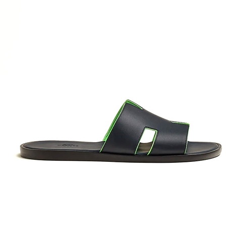 DÉP HERMES IZMIR EPSOM LEATHER Marine Vert Fluo