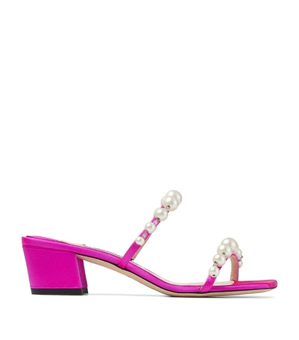 GIÀY JIMMY CHOO  Amara 45 Embellished Mules