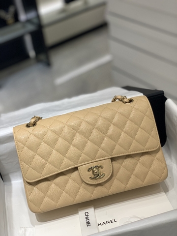 TÚI CHANEL CF 25 CAVIAR BEIGE DA HAAS