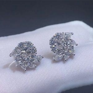 Bông tai Harry Winston Lily Cluster diamond kim cương vàng trắng 18K